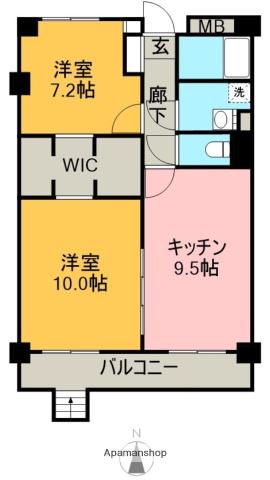 プライム八田(2LDK/1階)の間取り写真