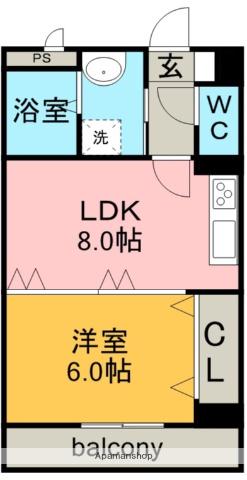 MILLIONAIRE(1LDK/4階)の間取り写真