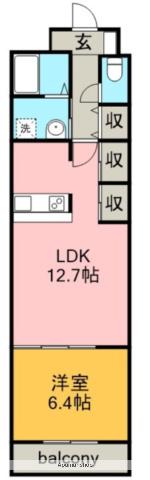 ドウェル当知(1LDK/1階)の間取り写真