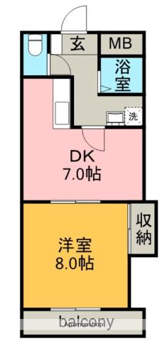 第一奥村マンション(1DK/2階)の間取り写真