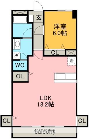 第二マンション丹羽(1LDK/2階)の間取り写真