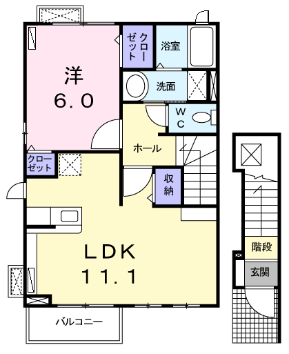 フェアリーベル(1LDK/2階)の間取り写真