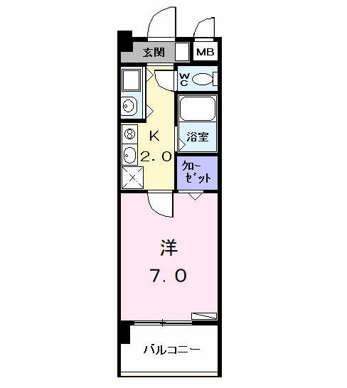 PULITO(1K/3階)の間取り写真