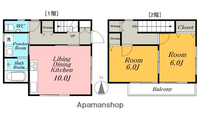 名古屋市東山線 八田駅(名古屋市営) 徒歩7分 2階建 築11年(2LDK)の間取り写真
