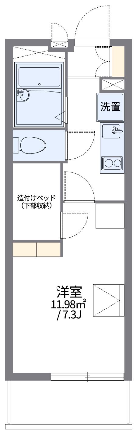 レオパレスこもとⅡ(1K/1階)の間取り写真