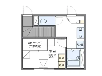 レオパレスカームリィ浜(1K/1階)の間取り写真