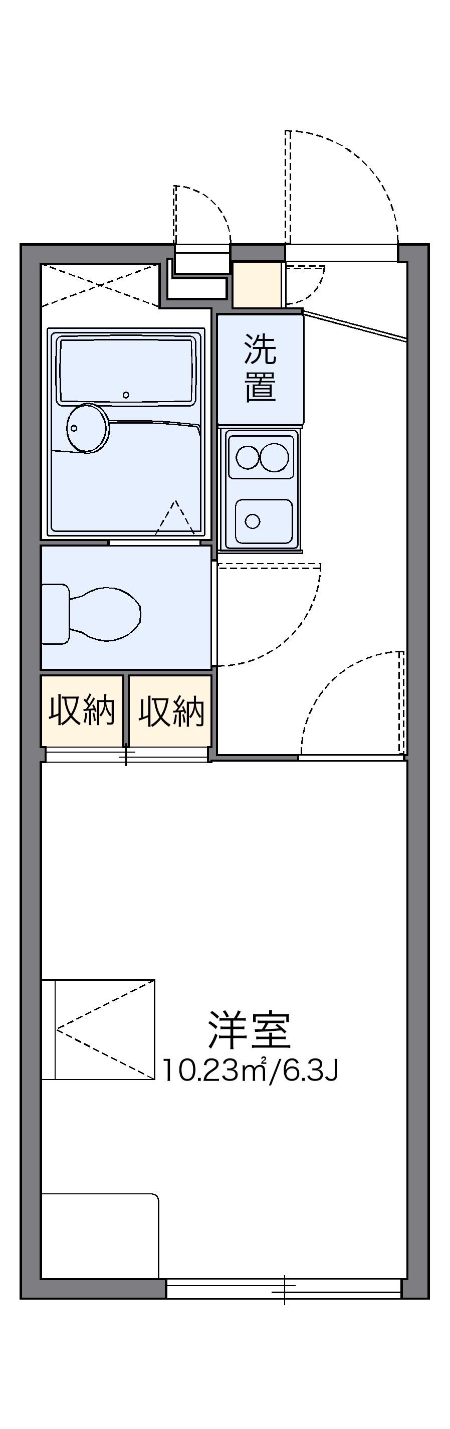 レオパレス高木(1K/2階)の間取り写真