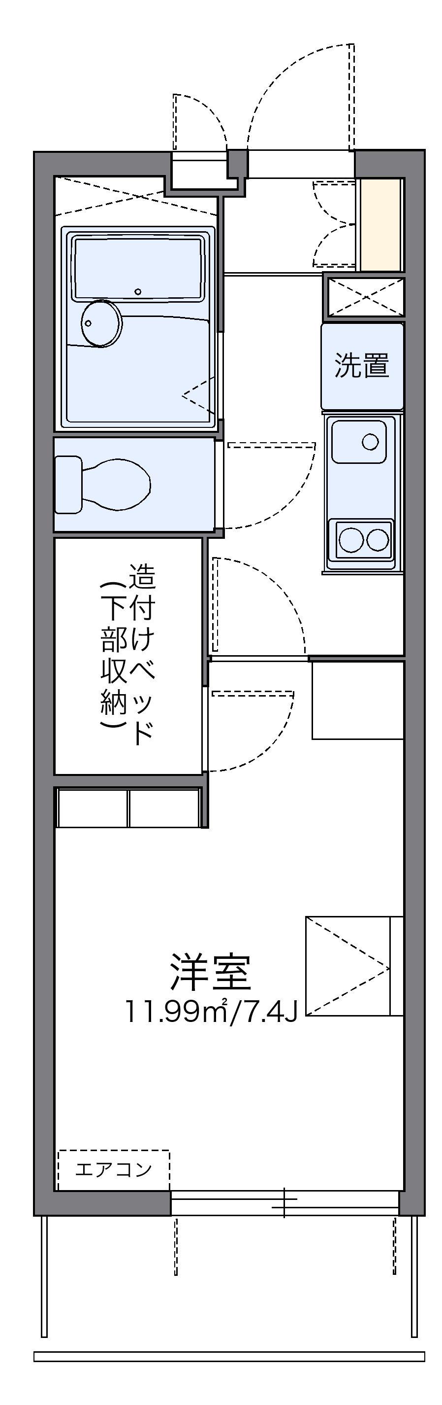 レオパレスマローネ(1K/3階)の間取り写真