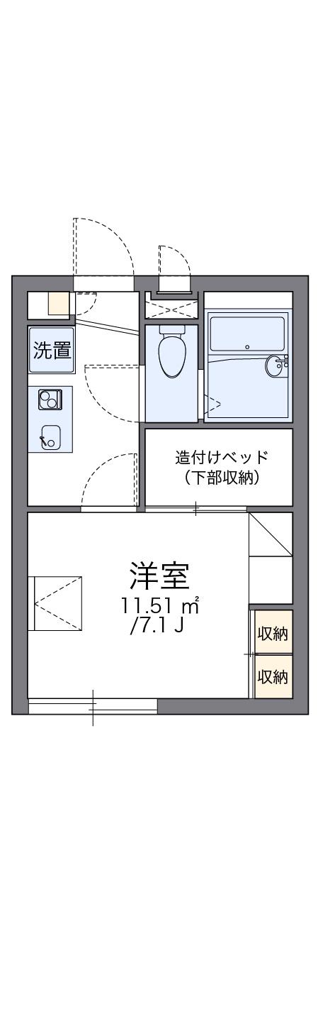 レオパレスサンシャインベイ名四(1K/1階)の間取り写真