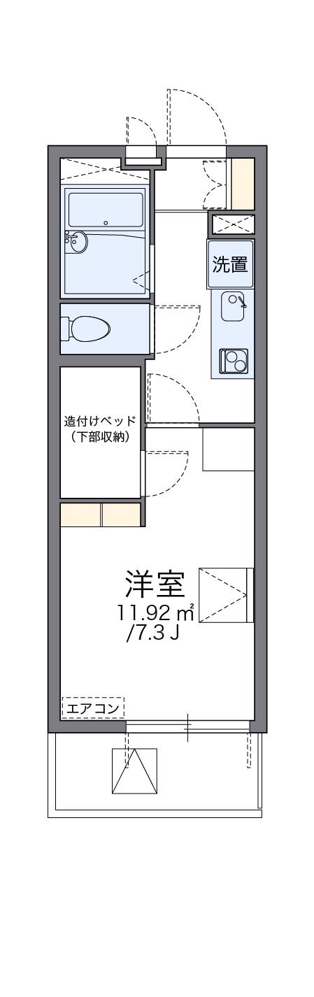 レオパレス中島町(1K/4階)の間取り写真