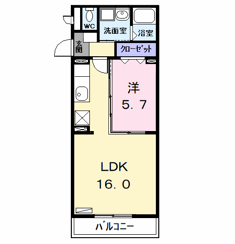 ブリーゼサヤカ(1LDK/2階)の間取り写真