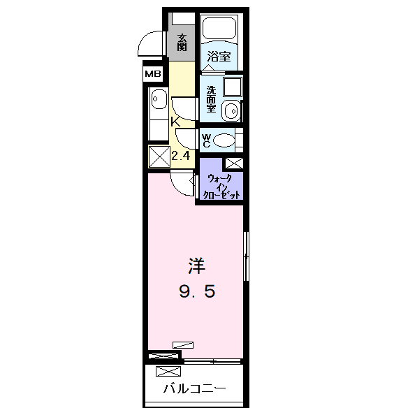 風のフォレスト(1K/3階)の間取り写真