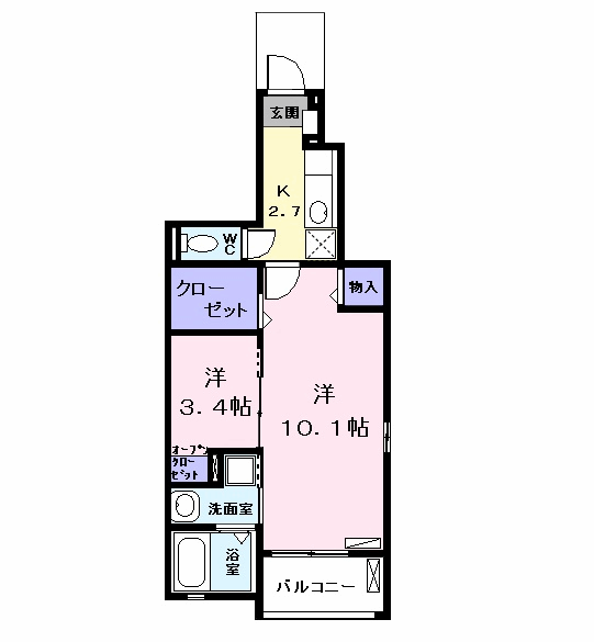 エターナルⅠ(2K/1階)の間取り写真