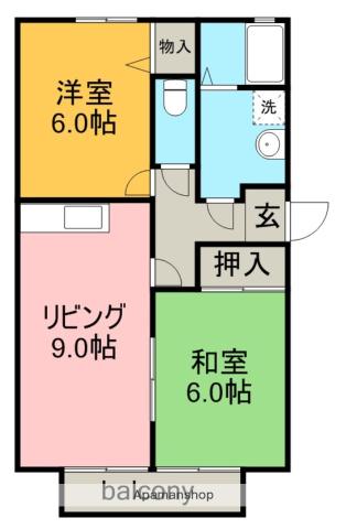 パインウェーブ(2LDK/2階)の間取り写真