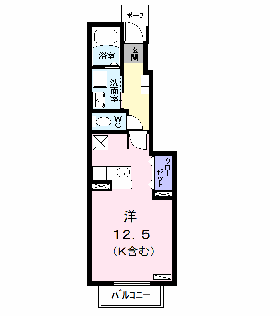 フリーデ&ミツヤⅡ(ワンルーム/1階)の間取り写真