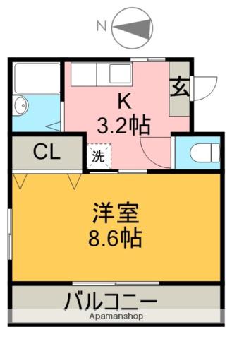 喜和ビル(1K/5階)の間取り写真