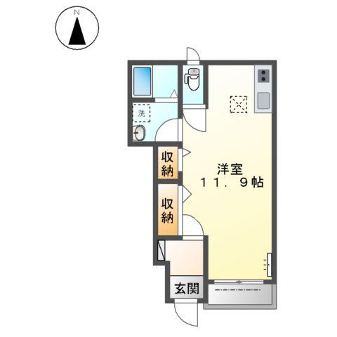 LARK(ワンルーム/1階)の間取り写真