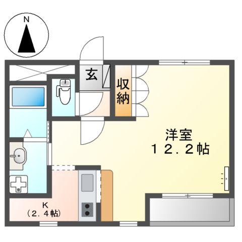 コンフォース(1K/2階)の間取り写真