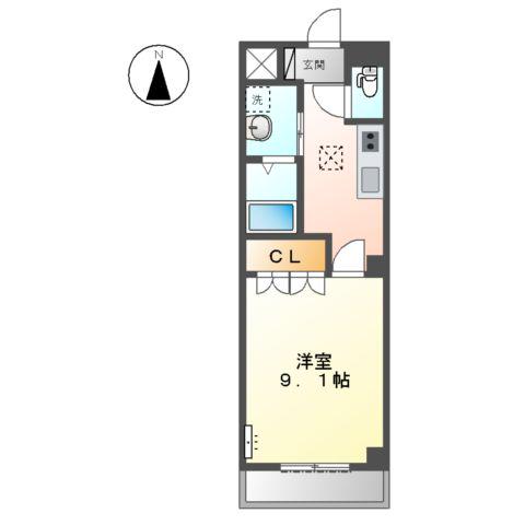 ルーエンハイム切戸(1K/1階)の間取り写真