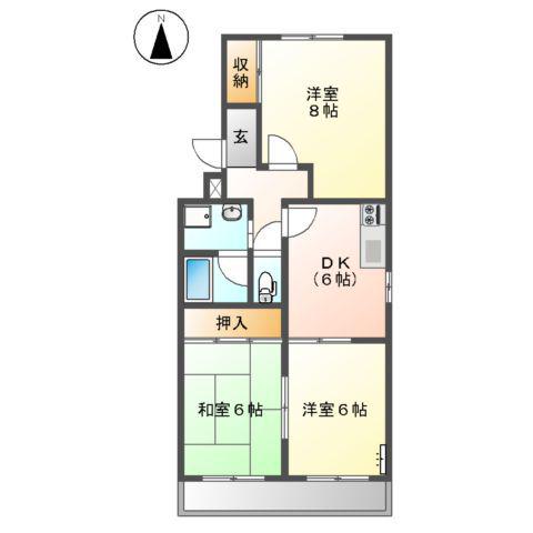 エスポアールうめだ(3DK/3階)の間取り写真