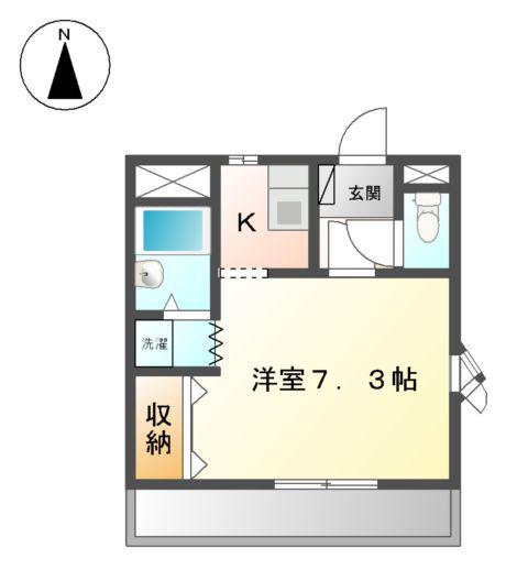 コンフォース藤(1K/2階)の間取り写真