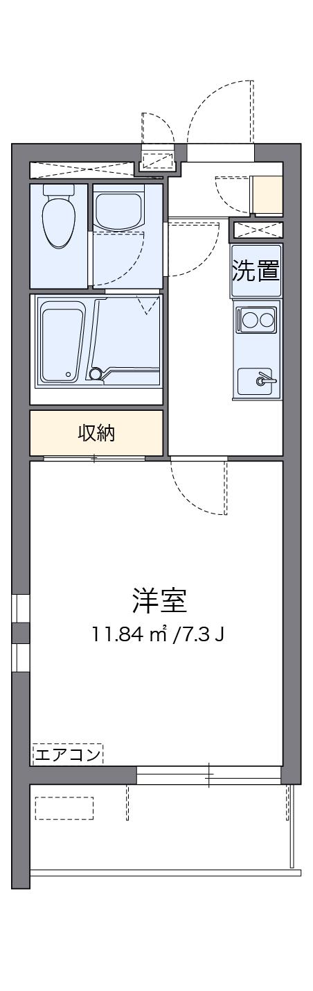 クレイノ善進本町(1K/3階)の間取り写真