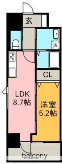 CASA LUCIA(1LDK/4階)の間取り写真