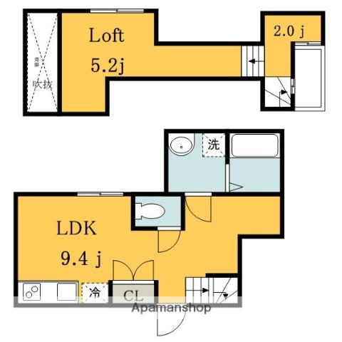 RADIANCE浜(ワンルーム/1階)の間取り写真