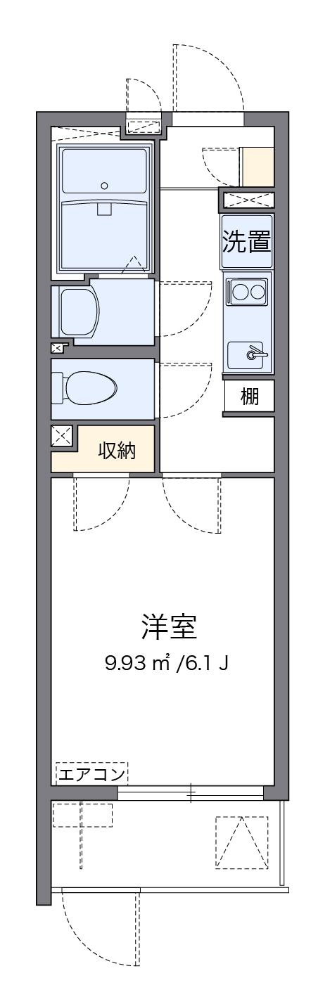 クレイノYUKA3(1K/1階)の間取り写真