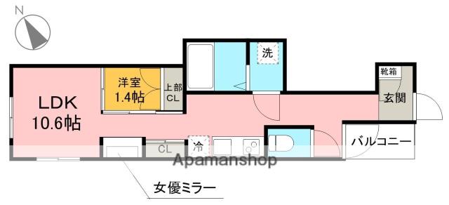 PLEASANT好本町(1LDK/3階)の間取り写真