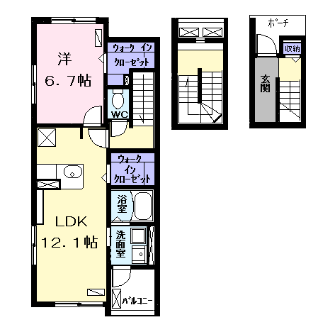 ラッフィナート(1LDK/3階)の間取り写真