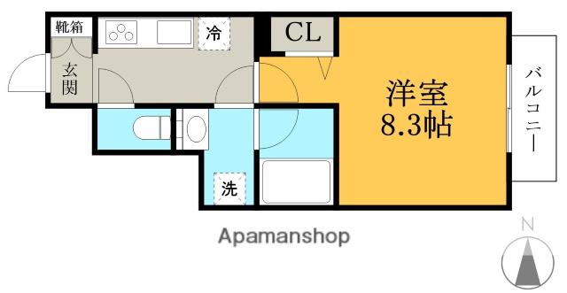 グランコート山王(1K/1階)の間取り写真