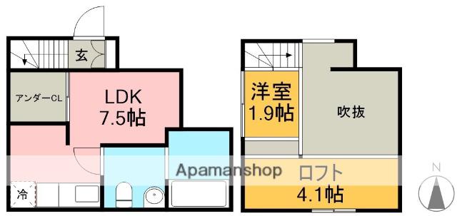 アコモ岩塚(ワンルーム/1階)の間取り写真