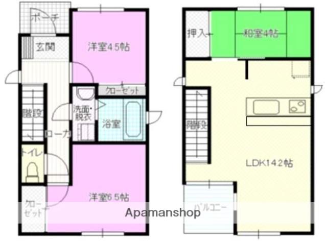 名古屋臨海高速鉄道 中島駅(愛知) 徒歩13分 2階建 築13年(3LDK)の間取り写真
