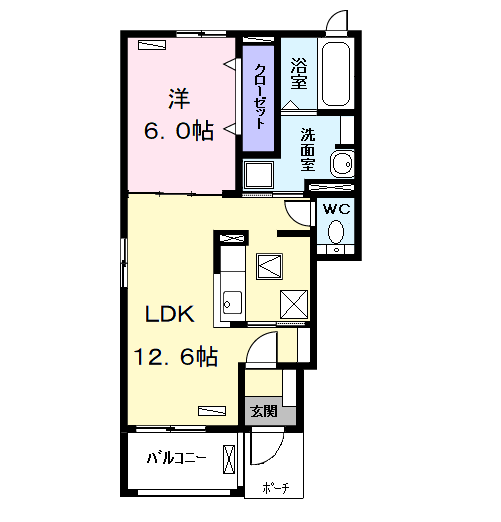 シエル・エトワールⅡ(1LDK/1階)の間取り写真