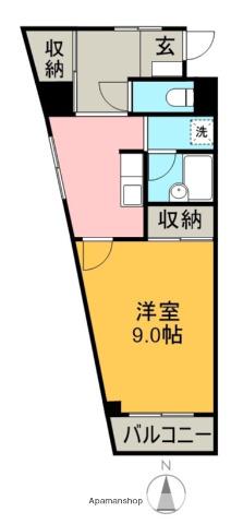 CASAGRAZIA(1K/3階)の間取り写真