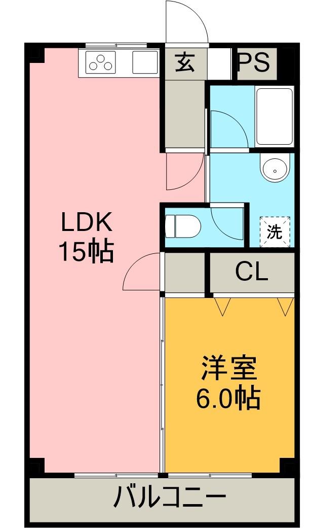 アメニティ大善(1LDK/3階)の間取り写真
