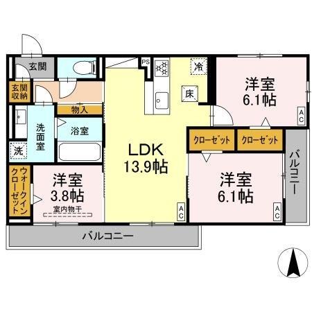 FORUTUNA・ZUKAIII(3LDK/1階)の間取り写真
