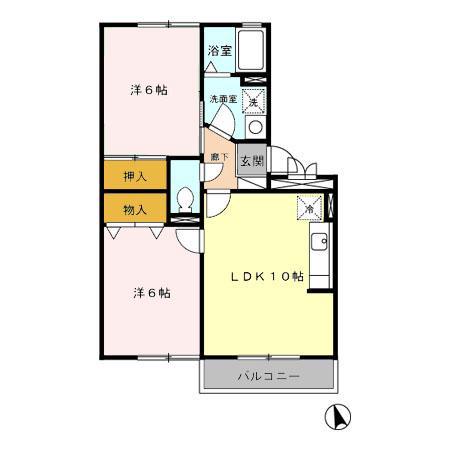 プレミアムシャトー(2LDK/1階)の間取り写真