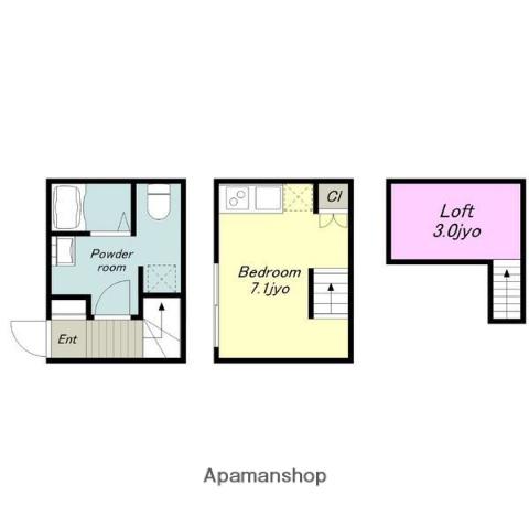 NOAH八熊(ワンルーム/1階)の間取り写真