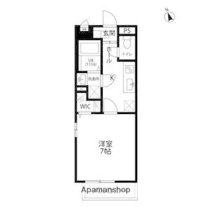 アムール ロイヤル(1K/2階)の間取り写真