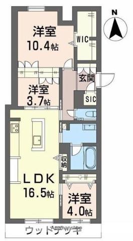 名古屋臨海高速鉄道 荒子駅 徒歩7分 3階建 新築(3LDK/1階)の間取り写真