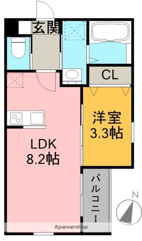 ROBOT HOME 近鉄八田(1LDK/1階)の間取り写真