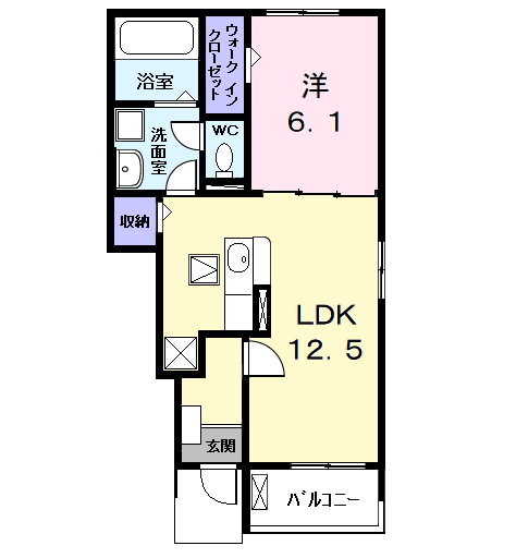 メゾン・ド・ラポール(1LDK/1階)の間取り写真