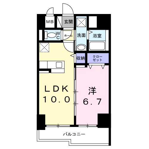 BRIGHT GATE 名古屋(1LDK/11階)の間取り写真