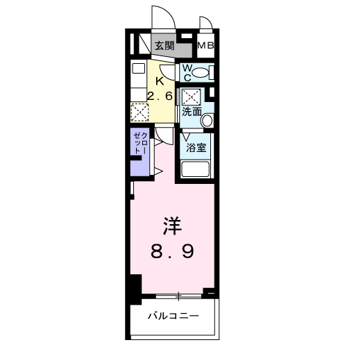 BRIGHT GATE 名古屋(1K/5階)の間取り写真