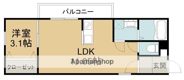 アグリフォーリオ(1LDK/3階)の間取り写真