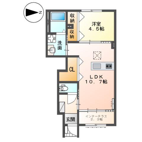 コンフォルト(1LDK/1階)の間取り写真