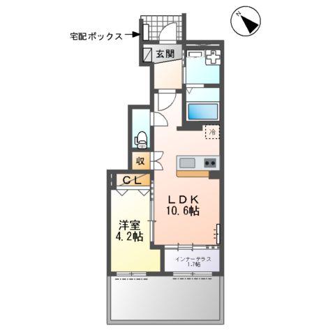 七宝町桂アパート(1LDK/1階)の間取り写真