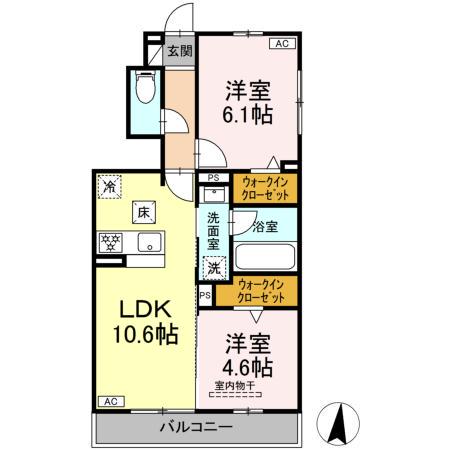 名古屋市東山線 高畑駅 徒歩15分 2階建 新築(2LDK/1階)の間取り写真